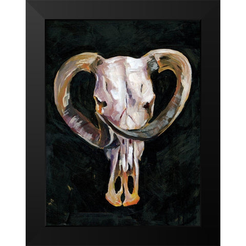 Horned Skull II Black Modern Wood Framed Art Print by Parker, Jennifer Paxton