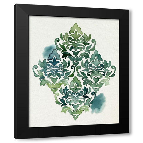 Algae and Azule Motif I Black Modern Wood Framed Art Print with Double Matting by Popp, Grace