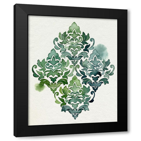 Algae and Azule Motif II Black Modern Wood Framed Art Print with Double Matting by Popp, Grace