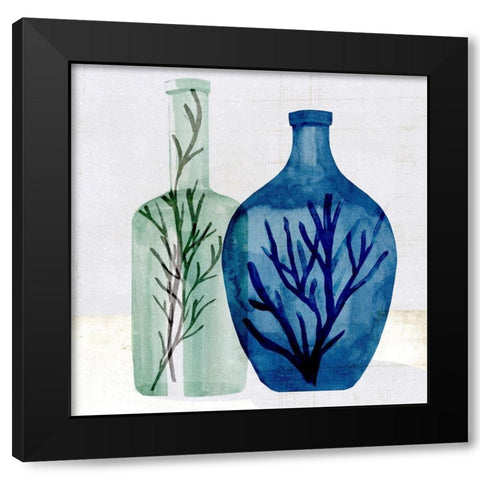 Sea Glass Vase I Black Modern Wood Framed Art Print with Double Matting by Warren, Annie