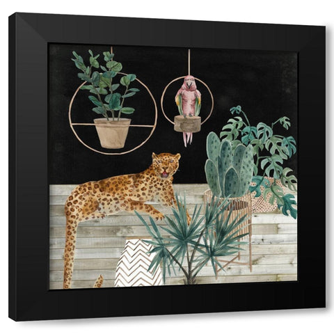 Jungle Home I Black Modern Wood Framed Art Print with Double Matting by Wang, Melissa