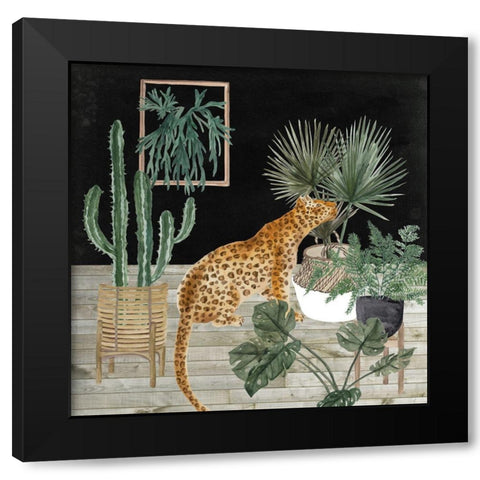 Jungle Home II Black Modern Wood Framed Art Print with Double Matting by Wang, Melissa