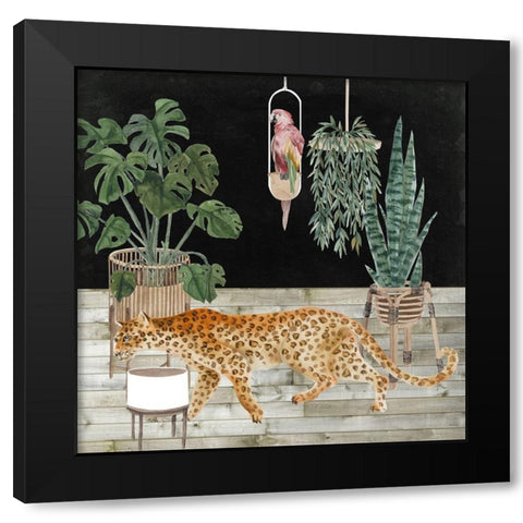 Jungle Home III Black Modern Wood Framed Art Print with Double Matting by Wang, Melissa