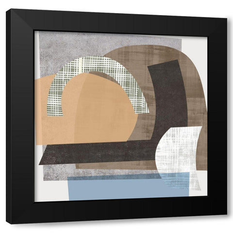 Scribble Fabrics I Black Modern Wood Framed Art Print with Double Matting by Wang, Melissa