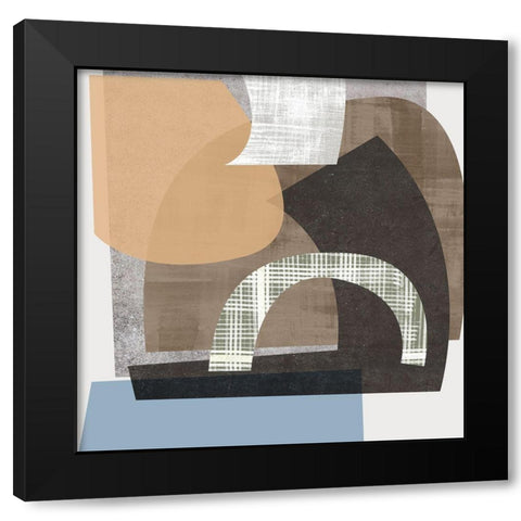 Scribble Fabrics II Black Modern Wood Framed Art Print with Double Matting by Wang, Melissa