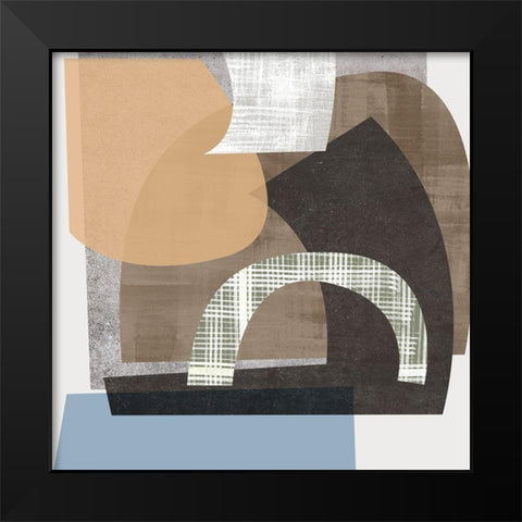 Scribble Fabrics II Black Modern Wood Framed Art Print by Wang, Melissa