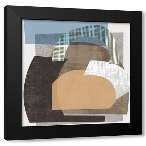 Scribble Fabrics III Black Modern Wood Framed Art Print with Double Matting by Wang, Melissa