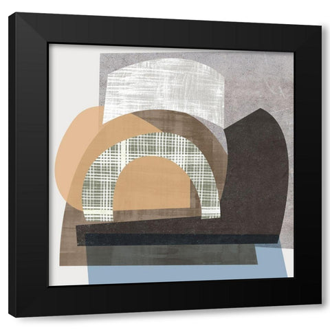 Scribble Fabrics IV Black Modern Wood Framed Art Print with Double Matting by Wang, Melissa