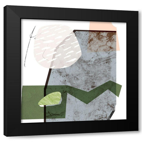 Ocean Stones II Black Modern Wood Framed Art Print with Double Matting by Wang, Melissa