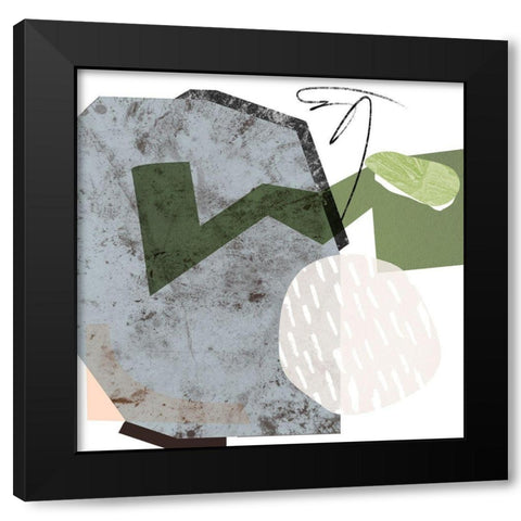 Ocean Stones III Black Modern Wood Framed Art Print with Double Matting by Wang, Melissa