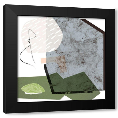 Ocean Stones IV Black Modern Wood Framed Art Print with Double Matting by Wang, Melissa