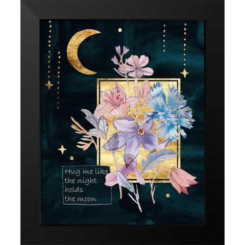 Moonlight Flowers III Black Modern Wood Framed Art Print by Wang, Melissa