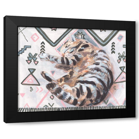 Little Sleepy Head II Black Modern Wood Framed Art Print with Double Matting by Wang, Melissa