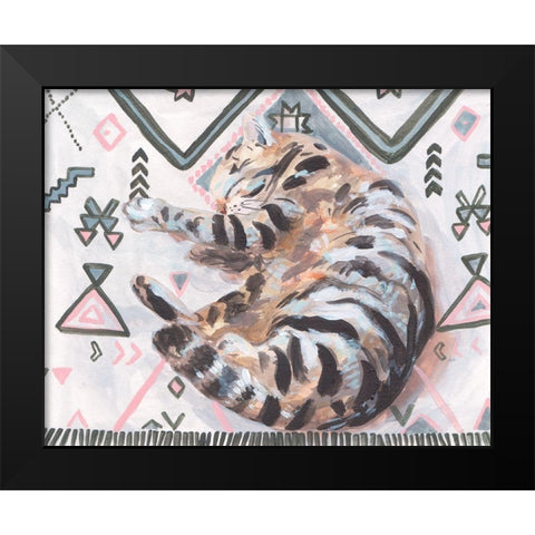 Little Sleepy Head II Black Modern Wood Framed Art Print by Wang, Melissa