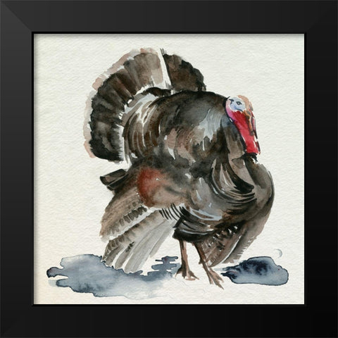 Watercolor Turkey I Black Modern Wood Framed Art Print by Parker, Jennifer Paxton