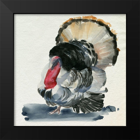 Watercolor Turkey II Black Modern Wood Framed Art Print by Parker, Jennifer Paxton