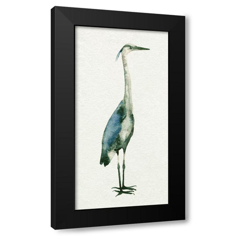 Deep Blue Heron I Black Modern Wood Framed Art Print by Caroline, Emma