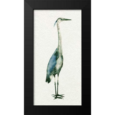Deep Blue Heron I Black Modern Wood Framed Art Print by Caroline, Emma