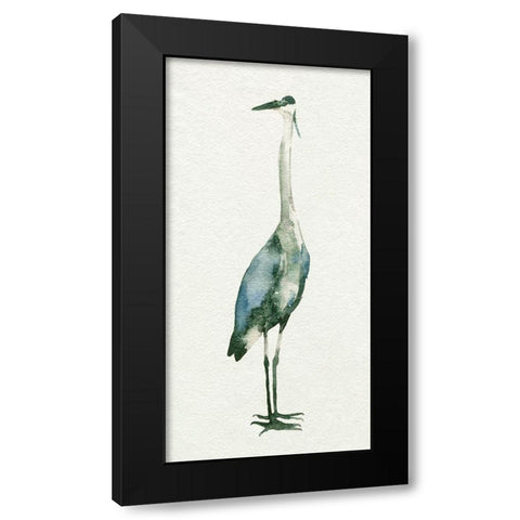 Deep Blue Heron II Black Modern Wood Framed Art Print by Caroline, Emma