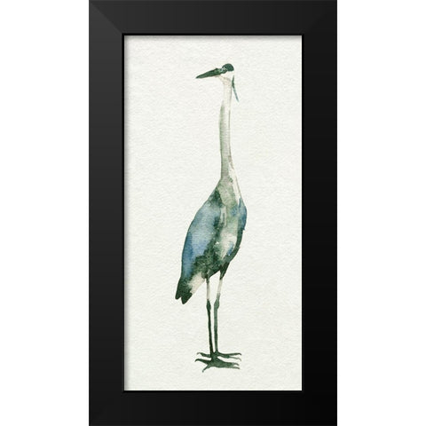 Deep Blue Heron II Black Modern Wood Framed Art Print by Caroline, Emma
