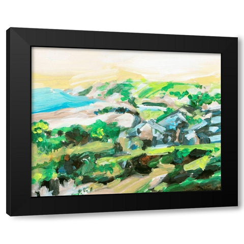 Spring Village I Black Modern Wood Framed Art Print with Double Matting by Wang, Melissa