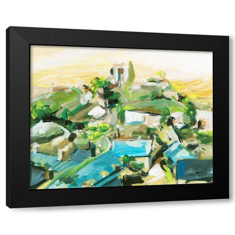 Spring Village III Black Modern Wood Framed Art Print with Double Matting by Wang, Melissa