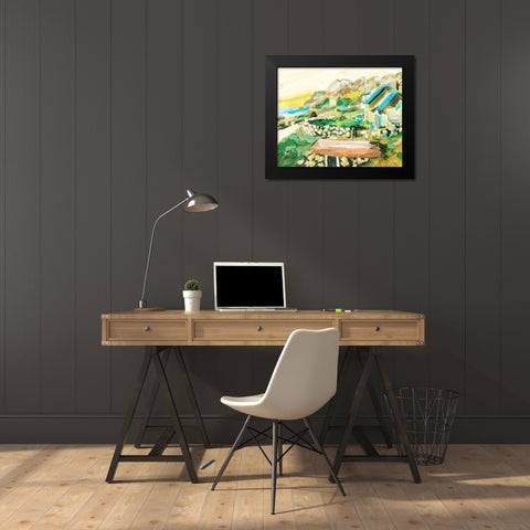 Spring Village IV Black Modern Wood Framed Art Print by Wang, Melissa