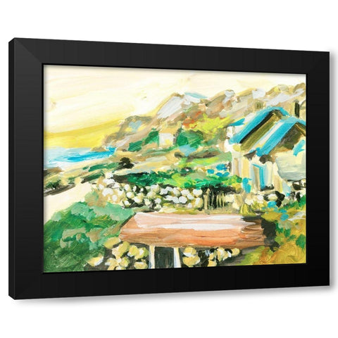 Spring Village IV Black Modern Wood Framed Art Print with Double Matting by Wang, Melissa