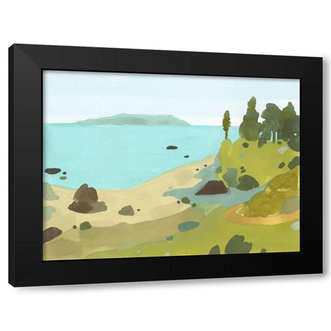Coastal Inlet II Black Modern Wood Framed Art Print with Double Matting by Green, Jacob