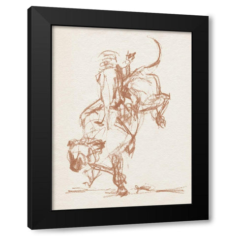 Rodeo Gestures in Sepia II Black Modern Wood Framed Art Print by Parker, Jennifer Paxton