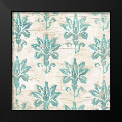 Serene Cerulean I Black Modern Wood Framed Art Print by Vess, June Erica