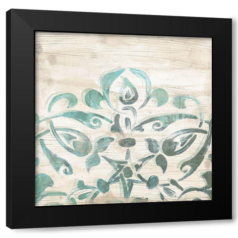 Serene Cerulean II Black Modern Wood Framed Art Print with Double Matting by Vess, June Erica