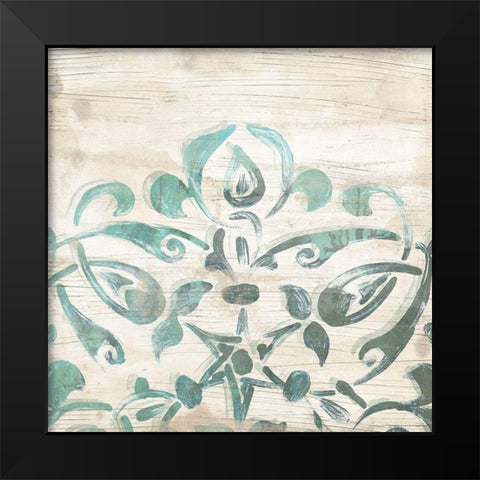 Serene Cerulean II Black Modern Wood Framed Art Print by Vess, June Erica