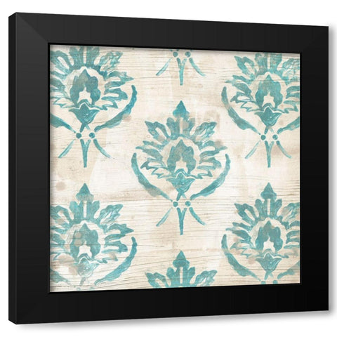 Serene Cerulean III Black Modern Wood Framed Art Print by Vess, June Erica