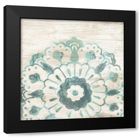 Serene Cerulean IV Black Modern Wood Framed Art Print with Double Matting by Vess, June Erica