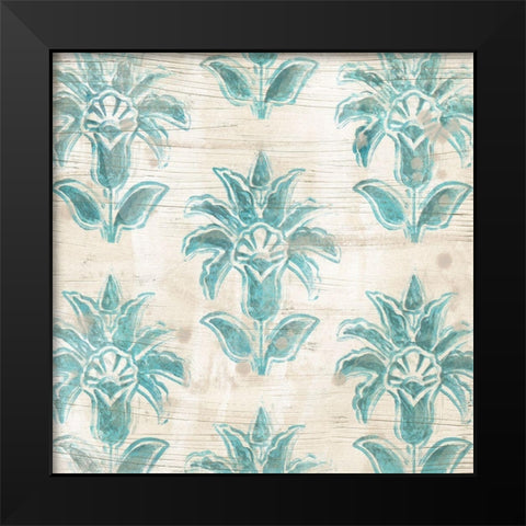 Serene Cerulean V Black Modern Wood Framed Art Print by Vess, June Erica