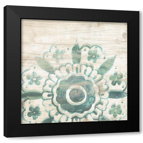Serene Cerulean VI Black Modern Wood Framed Art Print by Vess, June Erica