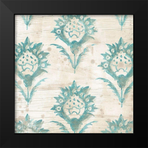 Serene Cerulean VII Black Modern Wood Framed Art Print by Vess, June Erica