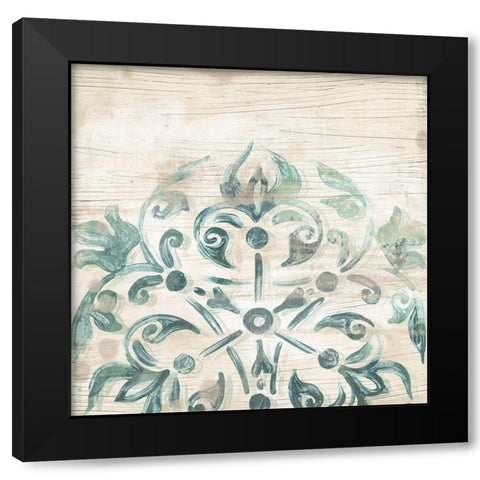 Serene Cerulean VIII Black Modern Wood Framed Art Print by Vess, June Erica