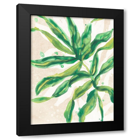 Parchment Palms II Black Modern Wood Framed Art Print by Vess, June Erica