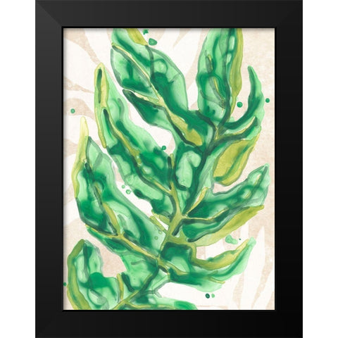 Parchment Palms III Black Modern Wood Framed Art Print by Vess, June Erica