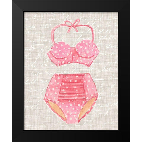 Vintage Swimming II Black Modern Wood Framed Art Print by Warren, Annie