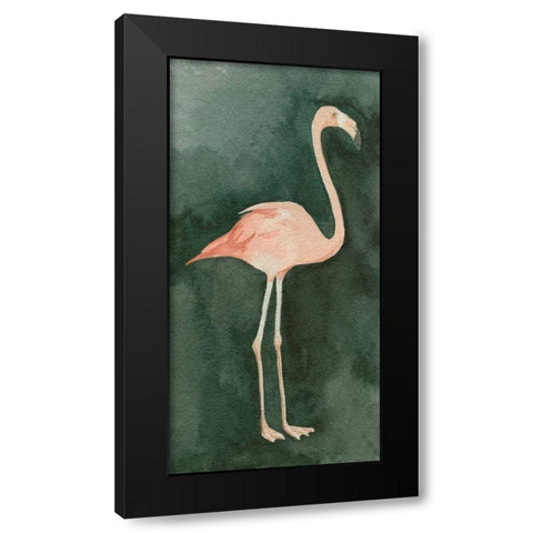 Forest Flamingo II Black Modern Wood Framed Art Print by Caroline, Emma
