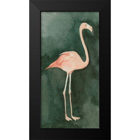 Forest Flamingo II Black Modern Wood Framed Art Print by Caroline, Emma