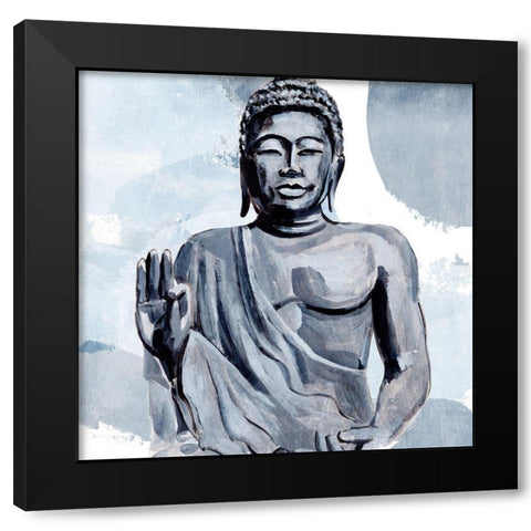 Awaken in Blue III Black Modern Wood Framed Art Print with Double Matting by Warren, Annie