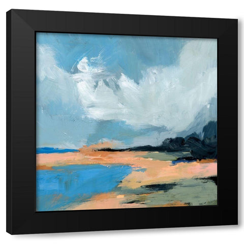 Blue Inlet II Black Modern Wood Framed Art Print with Double Matting by Barnes, Victoria