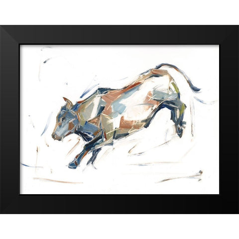 Modern Bull Study II Black Modern Wood Framed Art Print by Harper, Ethan