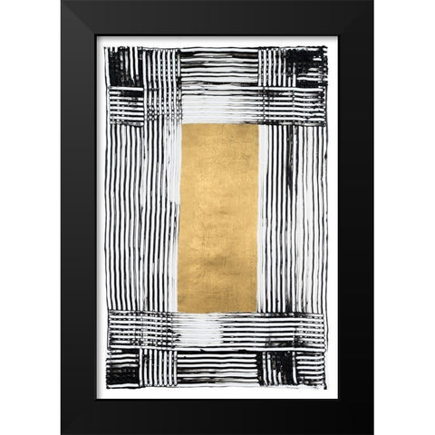 Embellished Junctures II Black Modern Wood Framed Art Print by Lam, Vanna