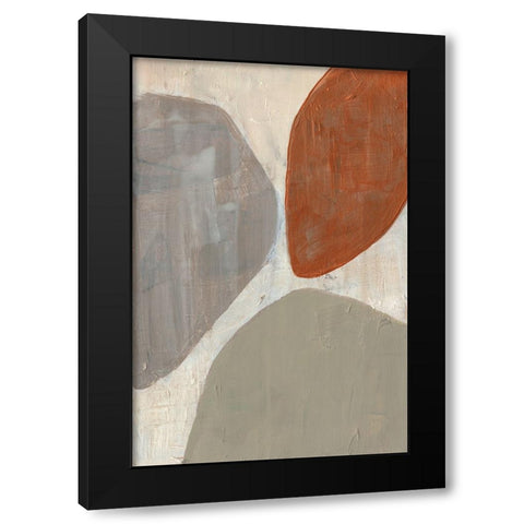 Custom Three Stones II Black Modern Wood Framed Art Print with Double Matting by Goldberger, Jennifer