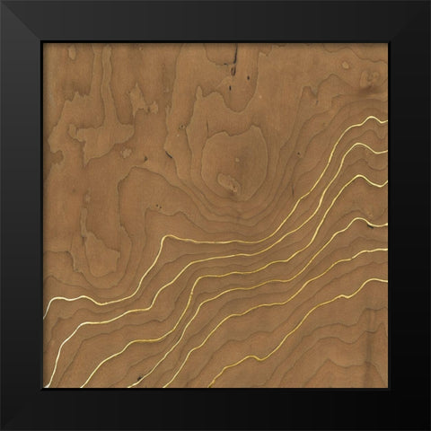 Golden Veneer I Black Modern Wood Framed Art Print by Lam, Vanna
